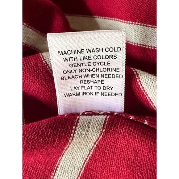 Ley & Me Red/White Striped Lightweight Sweater – Size Large - Picture 6 of 6